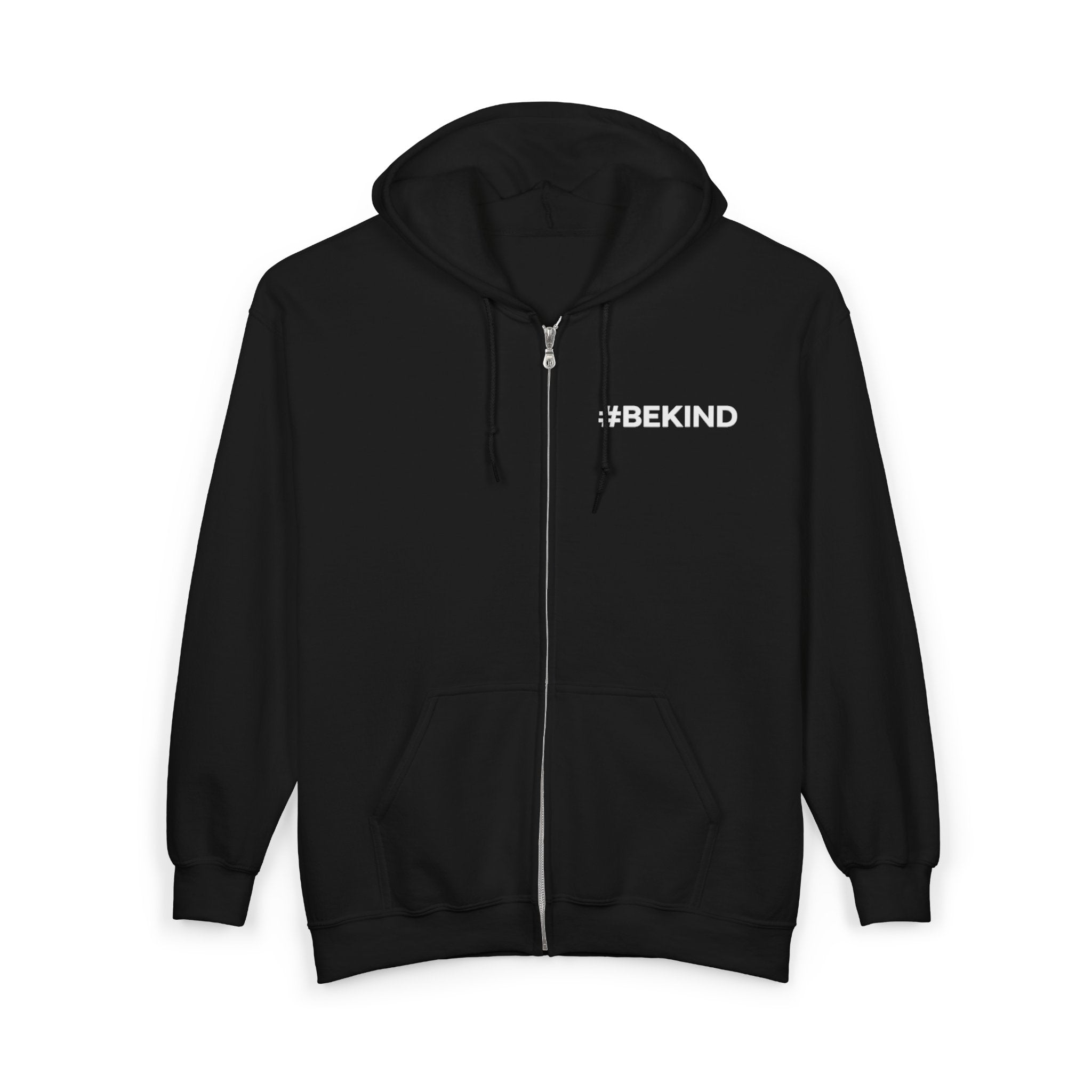 #BeKind Hoodie – Middos Monsters Zip-Up | Kindness, Anti-Bullying, Unisex Black Sweatshirt